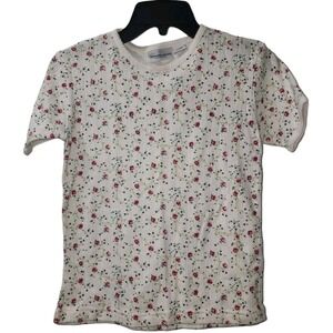 Montana Blues Floral T-Shirt Cottagecore Knit Top Short‎ Sleeve Size S